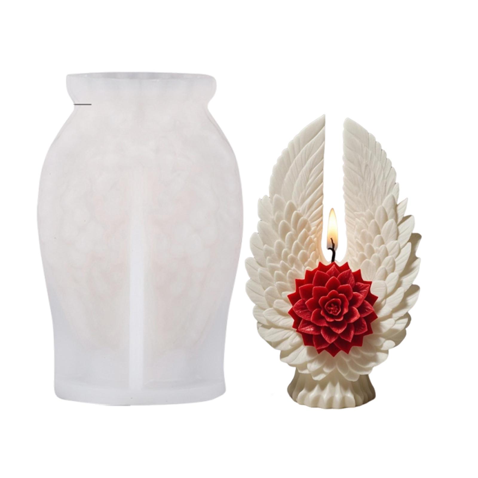 

3D Angel Wing Cylinder Moulds Silicone Wave Spiral Candle Mould Easy To Demold for Candles Soaps Crafts DIY Home Decor