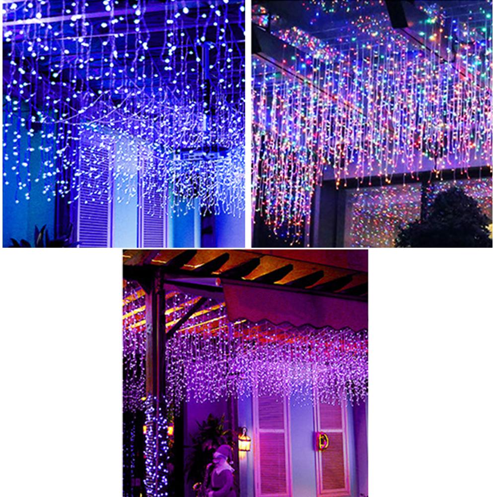 5m 96 LEDs Curtain Icicle String Light IP44 Waterproof Energy Saving 8 Lighting Modes Outdoor Decor Lights For Home Decor
