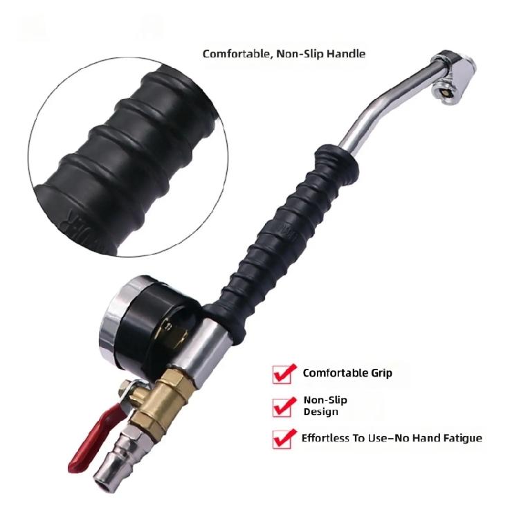 High Precisions Tire Inflator With Metal Nozzle And Pressure Gauge Perfect For Commercial Vehicle Maintenance