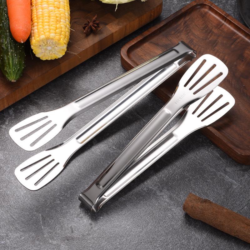 304 Stainless Steel Steak and Food Tongs for Kitchen and Barbecue