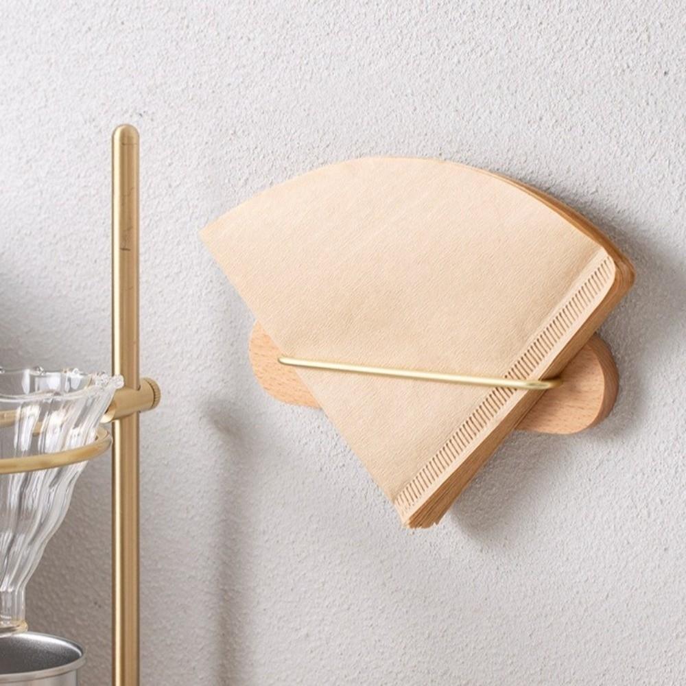 Wooden Coffee Filter Holder Wall-mounted Filter Storage Stand Table Napkin Holder  Kitchens