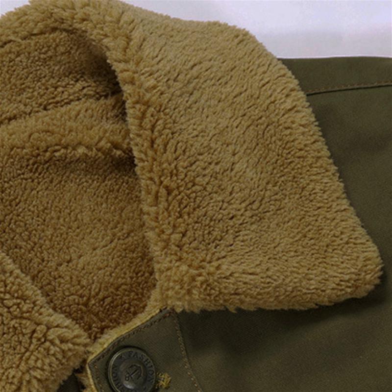Autumn Winter Men Fleece Jacket Fur Turn-down Collar Coats Winter Outwear