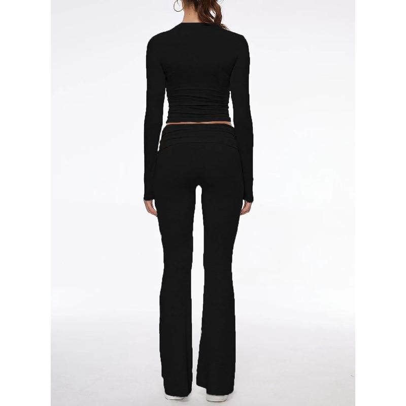 2026 New Sports-Style V-Neck T-Shirt and Yoga Pants Two-Piece Set Casual Women's Clothing