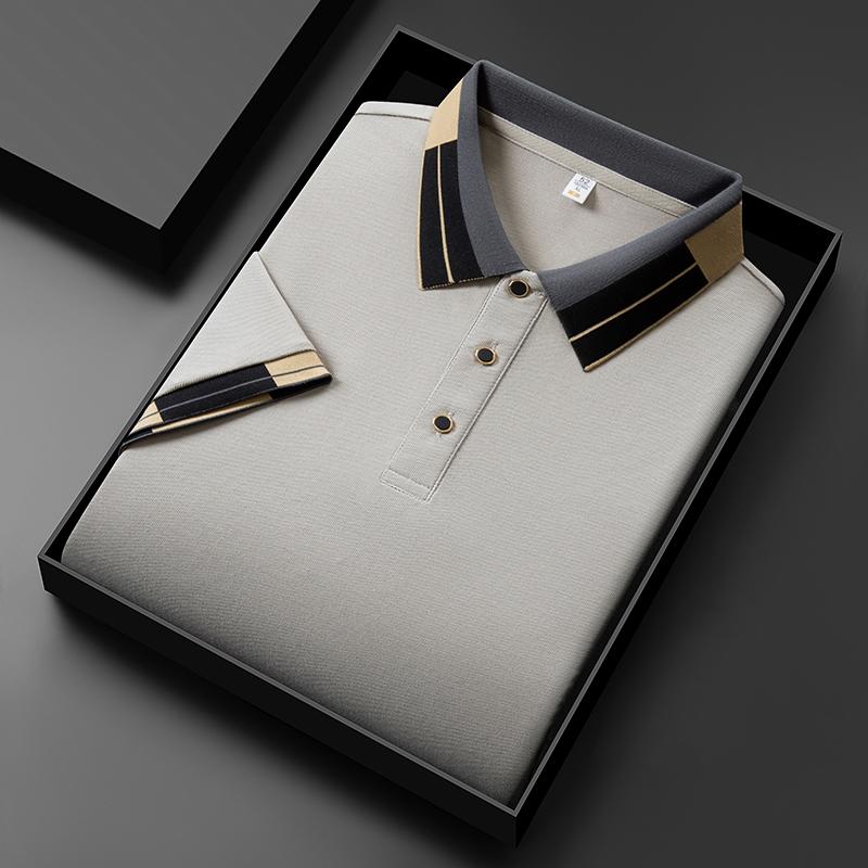 Breathable Polo Shirt Men's Summer Business Casual Solid Color All-match Simple Men's T-shirt