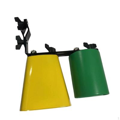 Bicolor Cowbell Double Mounted Bell Musical Instrument Practical Pitched Sturdy Noise Maker with