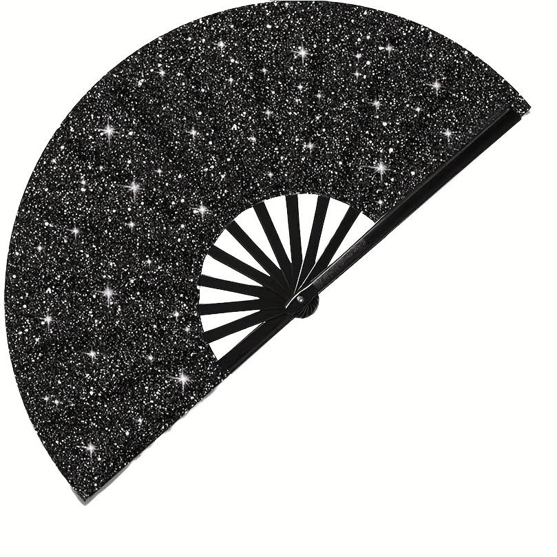 

1 шт. Мигающий женский ручной веер, Красочный мигающий веер, Подходит для складного веера в стиле большой вечеринки, Подарок для выступления на тему дня рождения и фестивального танца 1pc чёрный