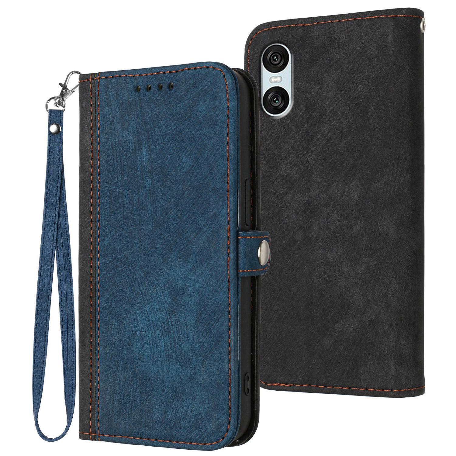 

YX0020 For Sony Xperia 10 VI Case PU Leather Flip Phone Cover Skin Touch Texture Sapphire