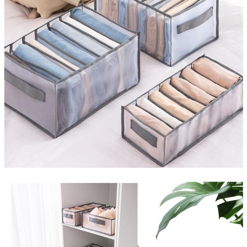 Five Sets Mesh Storage Compartment Pants Underwear Storage Organizer Closet Drawer Layers Organizer Handheld Socks Compartment Bag