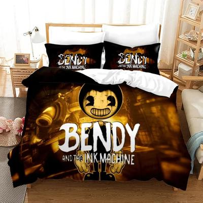 BENDY Bettwäsche-Set Einzelbett Twin Full Queen King Size Kawaii BatlM Bettwäsche-Set Schlafzimmer für Erwachsene und Kinder Bettbezug-Sets 3D-Druck Anime