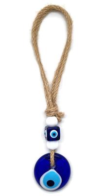 MYSTIC JEWELS - Türkisches Auge mit Jude für Haus, Auto, Glücksamulett, Glücksbringer (blau)