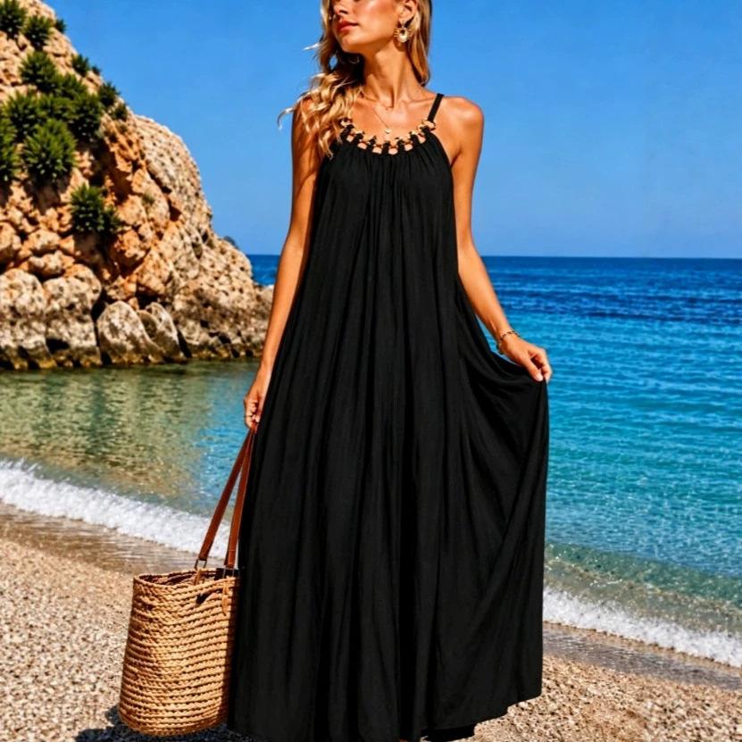 Europe, America, Amazon Cross-border Foreign Trade Suspender Skirt 2026 New Large Size Women's French Dress Women's Summer Dress