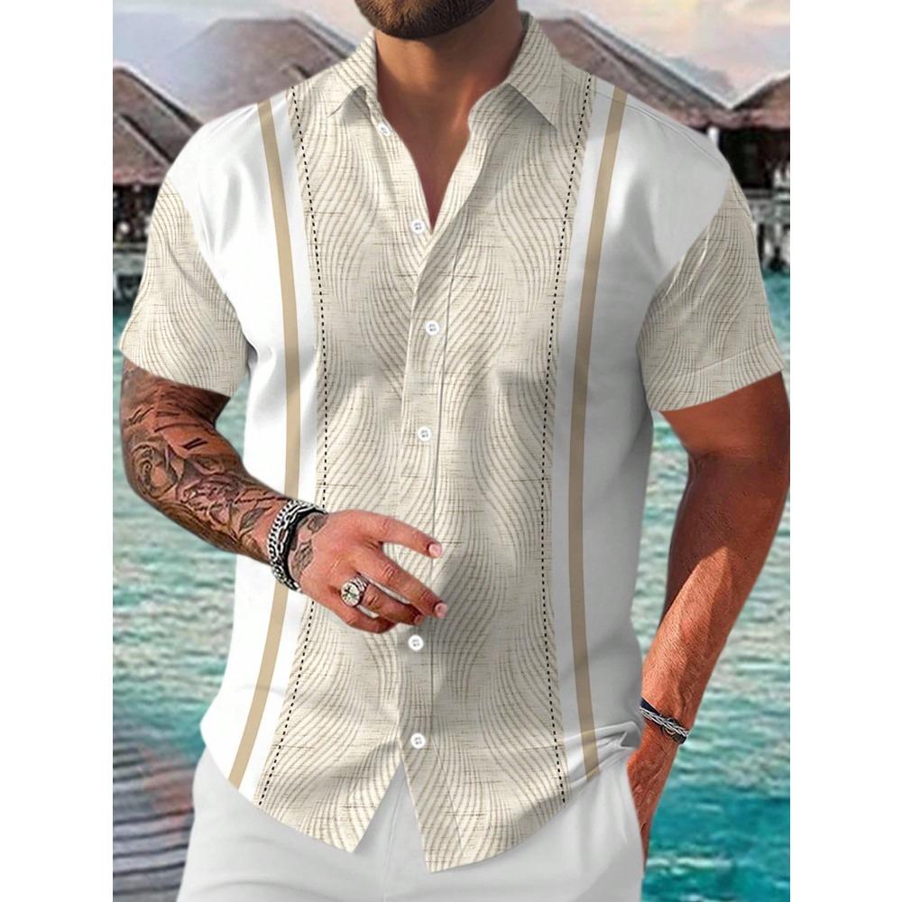The new men's short-sleeved shirt for summer  is breathable lightweight casual and fashionable with 3D printing