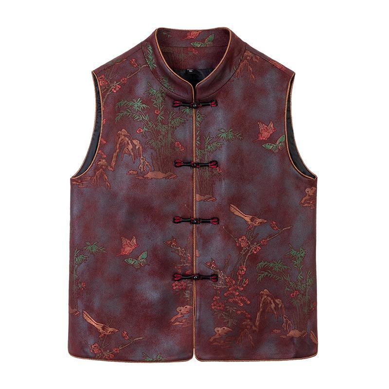 Vest Women's Spring Clothes Buckle Outer Wear Vest Chinese Vest Old Lady Vest