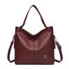 High Quality Soft Leather Female Handbags Luxury Trendy Women Shoulder Bag Solid Color Simple Large Capacity Women's Tote Bags