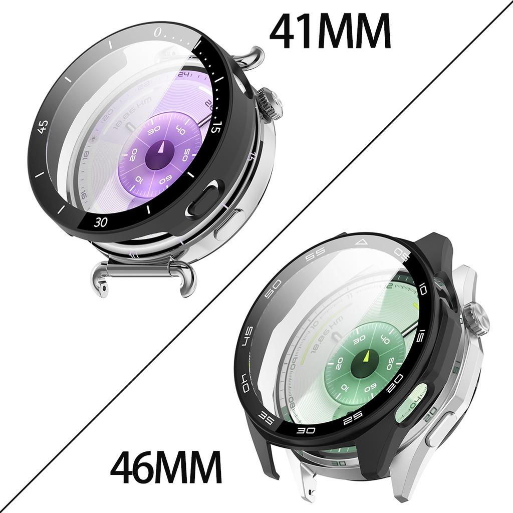 Case+Tempered Glass For Huawei Watch GT 6 41/46mm PC Cover With Scale Hard Bumper Shell For Huawei Band GT6 46/41mm Protector