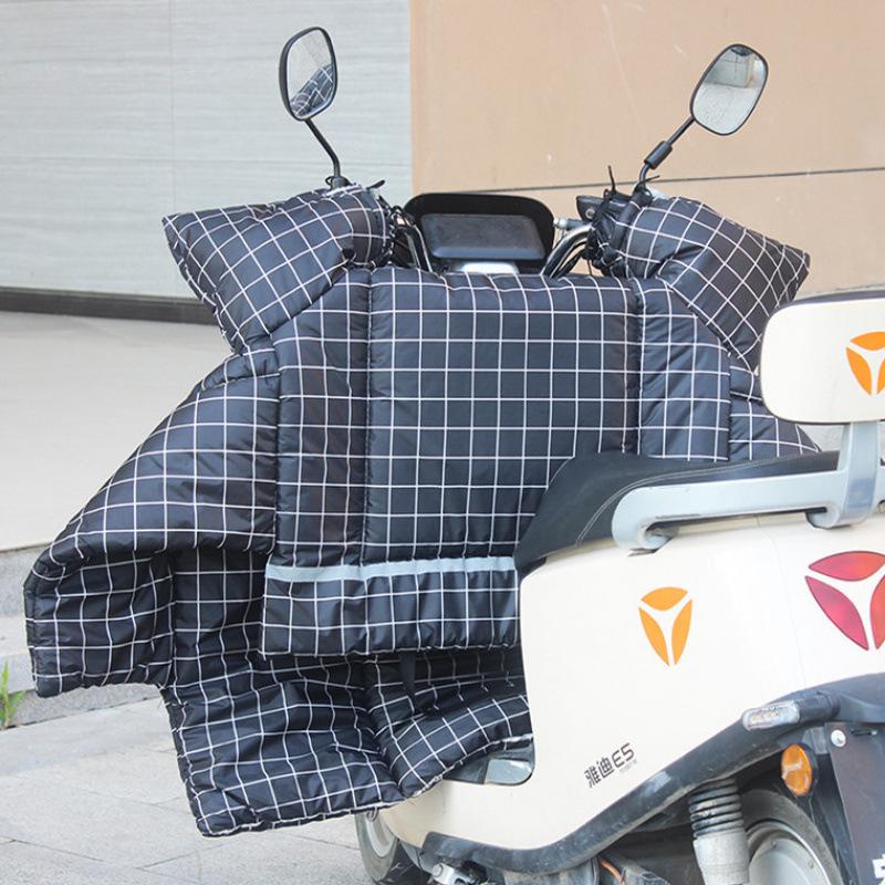 Zimowa osłona przedniej szyby do samochodu elektrycznego i motocykla - Wyściełana polarem, Pogrubiona, Wodoodporna, Wiatroszczelna, Ochrona przed zimnem.