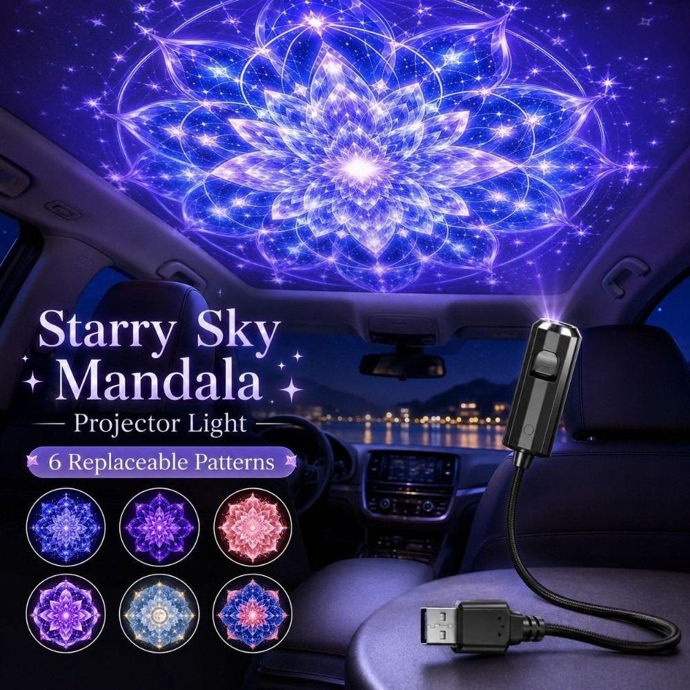 360 Degree Rotating Dreamy Starry Sky Projector USB Powered Interchangeable Slides USB Plug Projection Lamp Flexible Neck