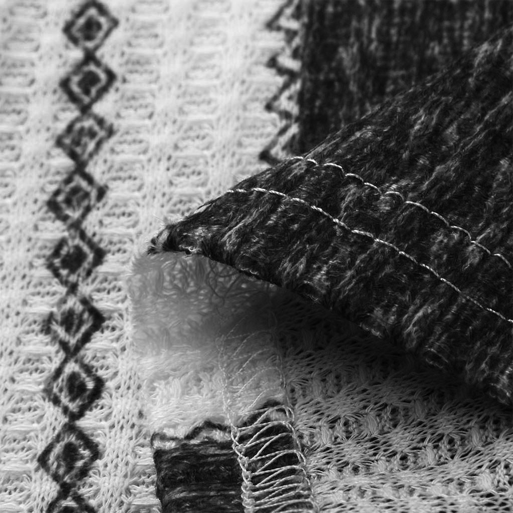 Dámský módní svetr s výstřihem do V, dlouhým rukávem a pruhy, pletený, ležérní pulovr