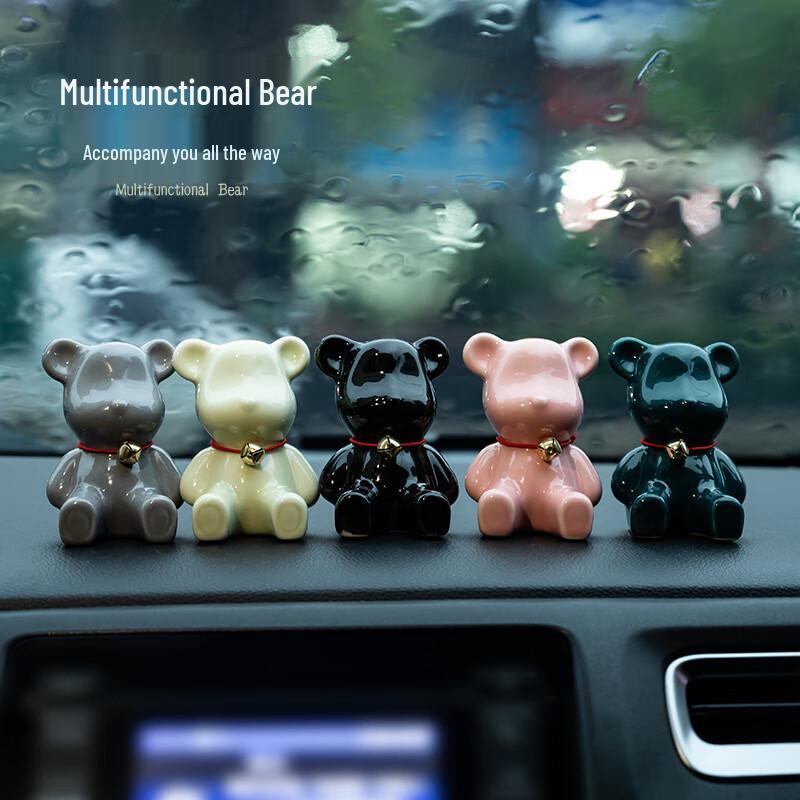 Креативное керамическое украшение «Медведь с колокольчиком»