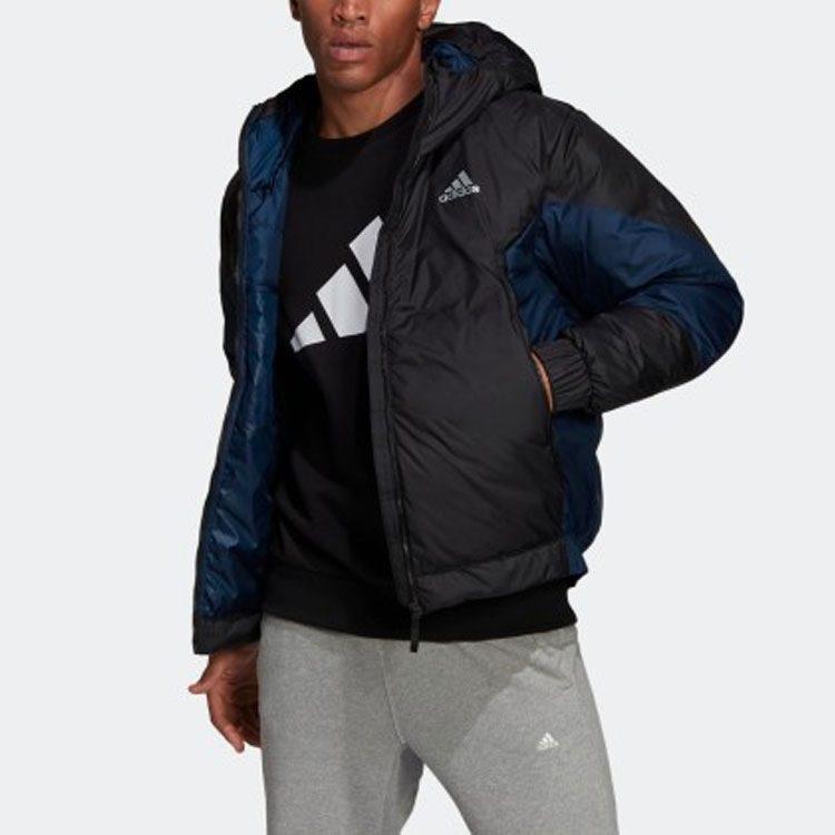 Adidas Down Jackets Men's Navy Blue Hooded Moderate GV5353