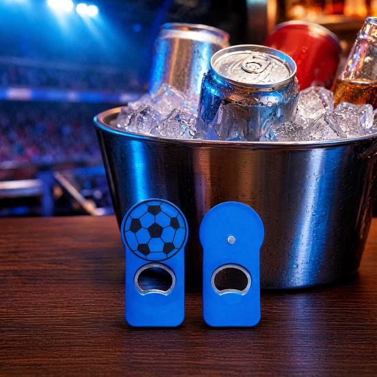 Soccer Bottle Opener with Magnet, Plastic Beer Cap Remover for Refrigerator, Football Shaped Fridge Magnet Opener for Home Bar Party, Gift for Fans