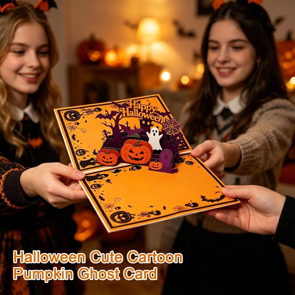 Halloween Greeting Cards Assorted Pack with Cute Pumpkin and Designs for Holiday Parties