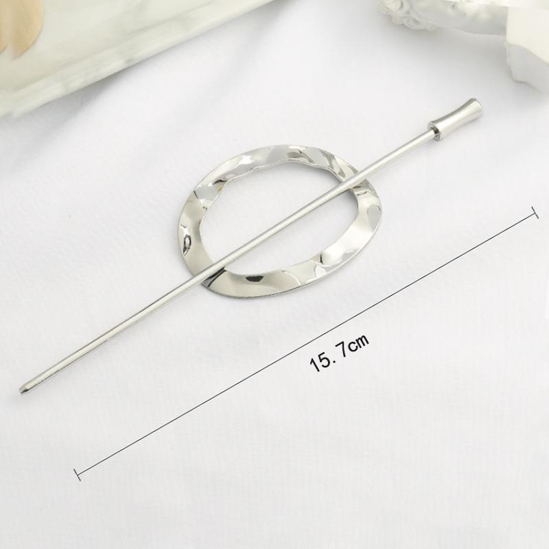 Korean Dongdaemun Geometric Metal Hair Stick: Vintage, Elegant Updo Hairpin Accessory