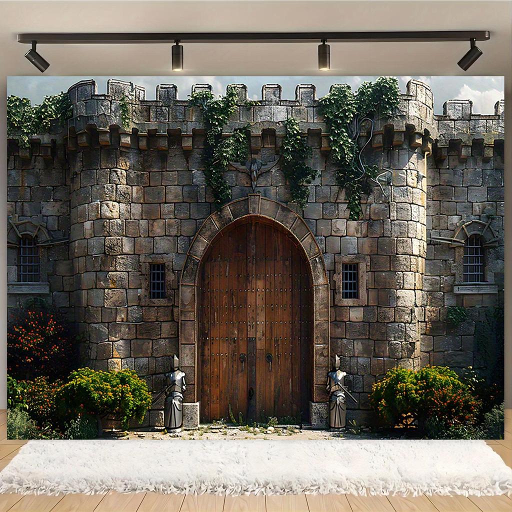 1 Multi-functional Medieval Castle Photography Background - Durable Polyester Knight Banner, Medieval Decoration
