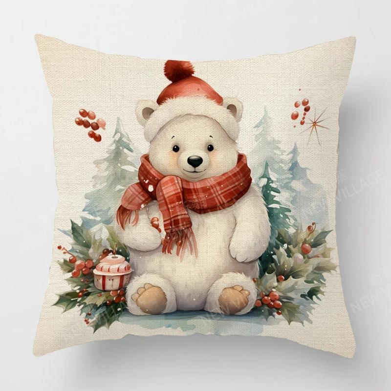 Dekoratives Kissen Wohnzimmerdeko Sofakissenbezug 40*40 40x40cm 60x60cm 45x45cm 50x50cm Pflanze Winter Frohe Weihnachten