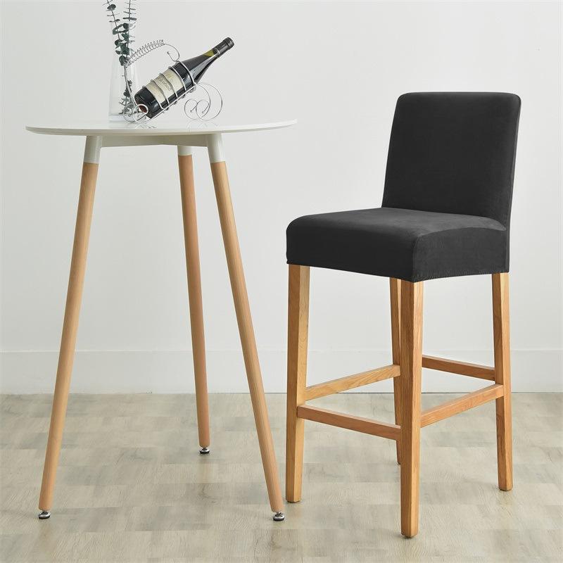 Fortykket Barstoltrekk Sølvrev Fløyel Fløyelsstoff Elastisk Hjem Hotell Klubb Barstoltrekk Stoltrekk