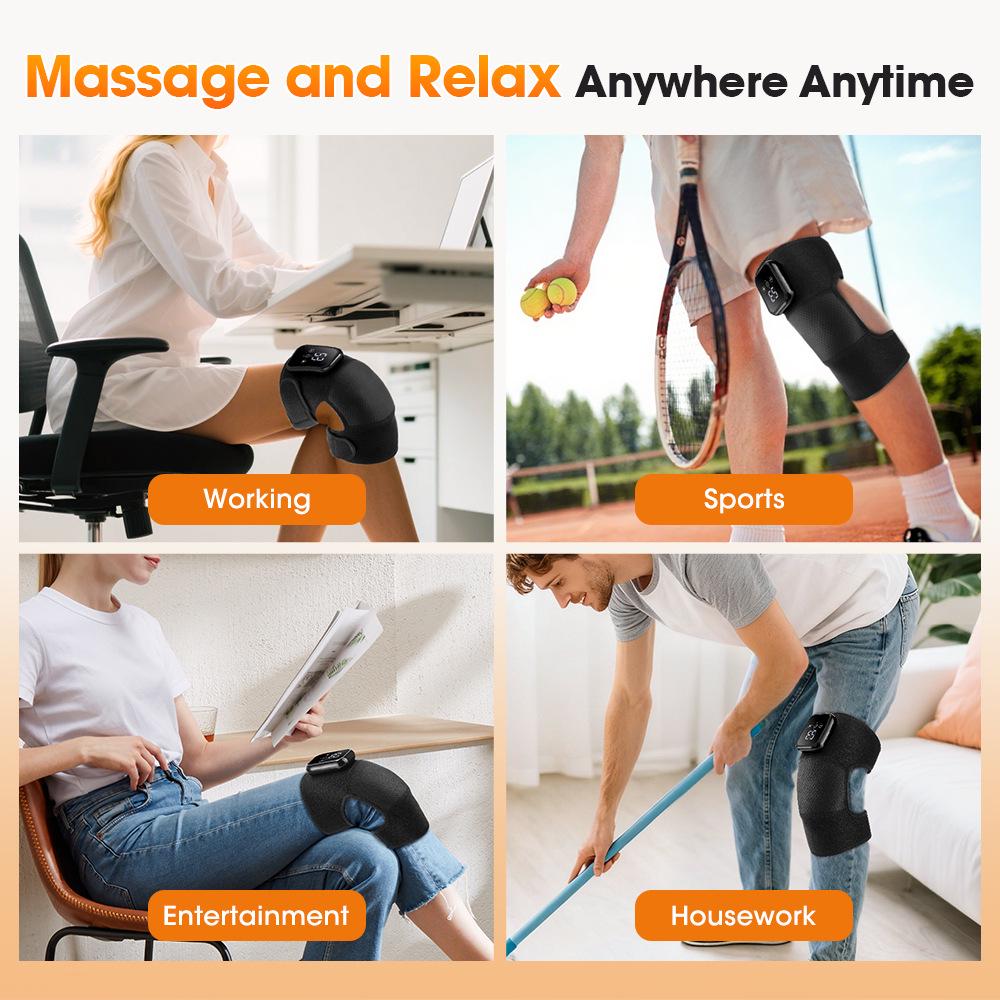 Rechargeable Heated Knee Massager with Vibration Therapy