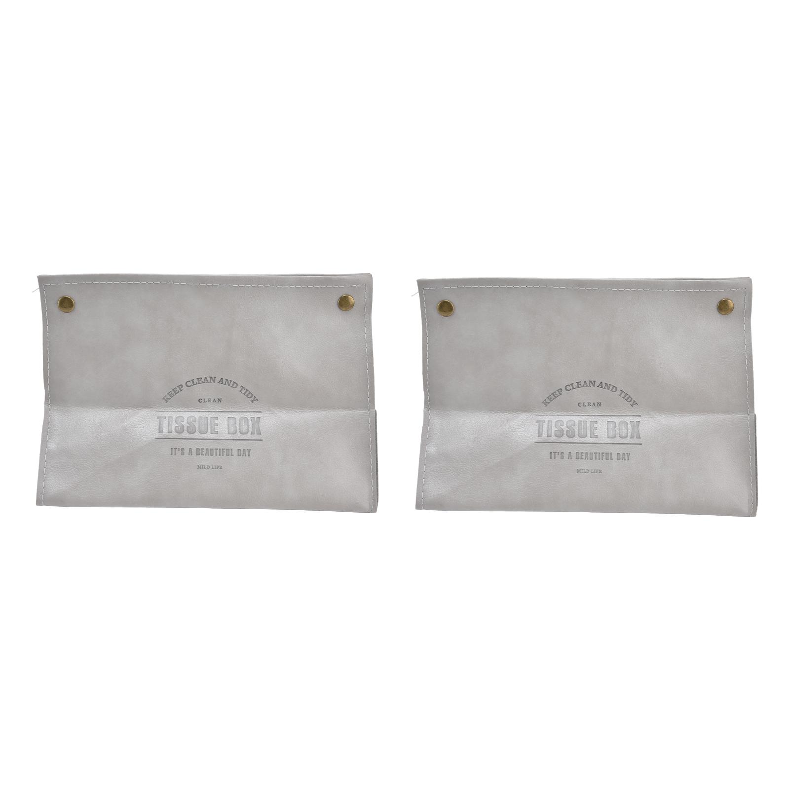2 Packs Tissue Box Cover Nordic Handbag Styling Medroom Artificial Leather Tissue Box Cover Holder for Living Room