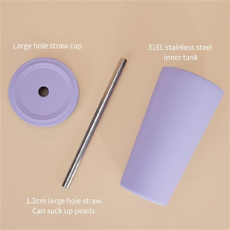 Bicchiere da Viaggio Ergonomico Termoisolato in Acciaio Inossidabile 316L Coperchio Ermetico con Cannuccia e Manico