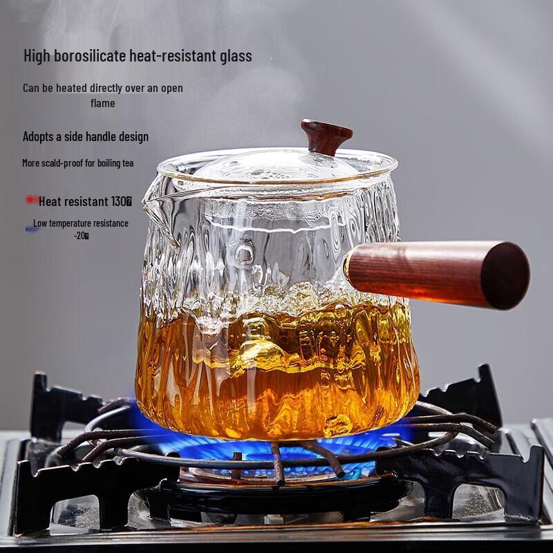 YIHUTEA Glass Side Handle Teapot