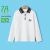 Unisex Kids' Long-Sleeve Anti-Pilling Cotton Polo Shirt