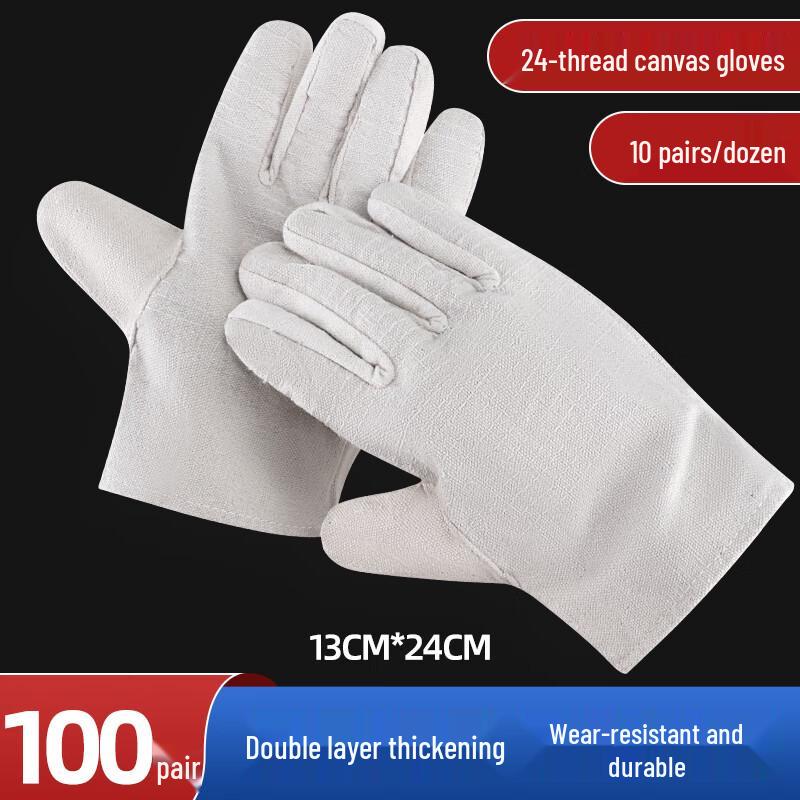 Heavy-Duty Canvas Work & Welding Gloves