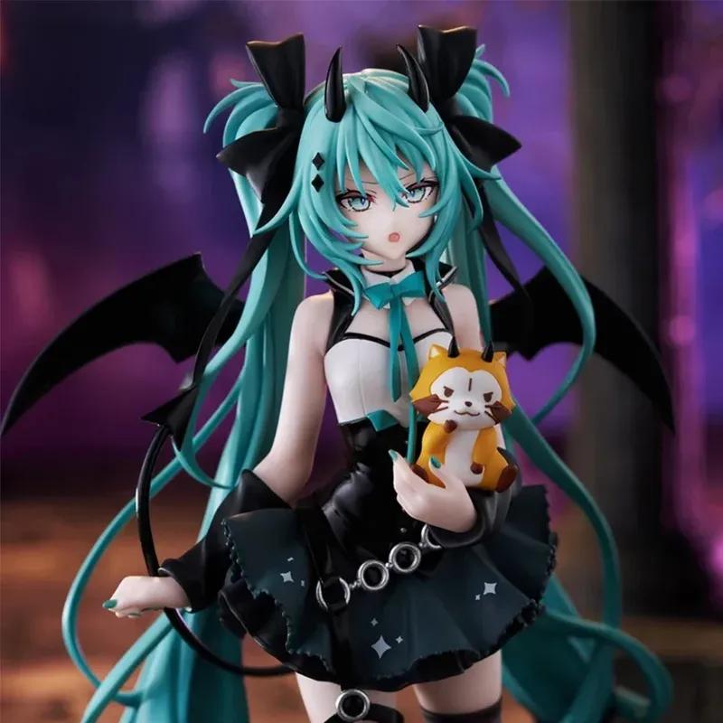Anime Little Devil Hatsune Miku Handmade Little Raccoon Chuyin Dark Angel Handmade PVC Model Animation Peripheral Ornaments
