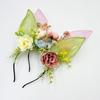 Large Bunnies Ears Hair Hoop Polychrome Flower Hairband Female Anime Headbands for Kids and Teens