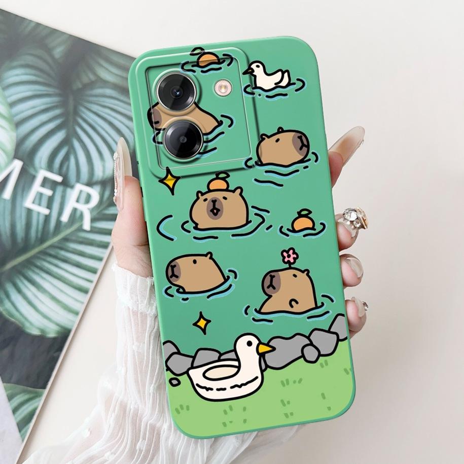 For Xiaomi Poco M7 Pro 5G Case Popular Flower Rabbit Duck Soft Liquid Silicone Cover For Xiaomi Poco M7Pro Capa 2409FPCC4G Coque