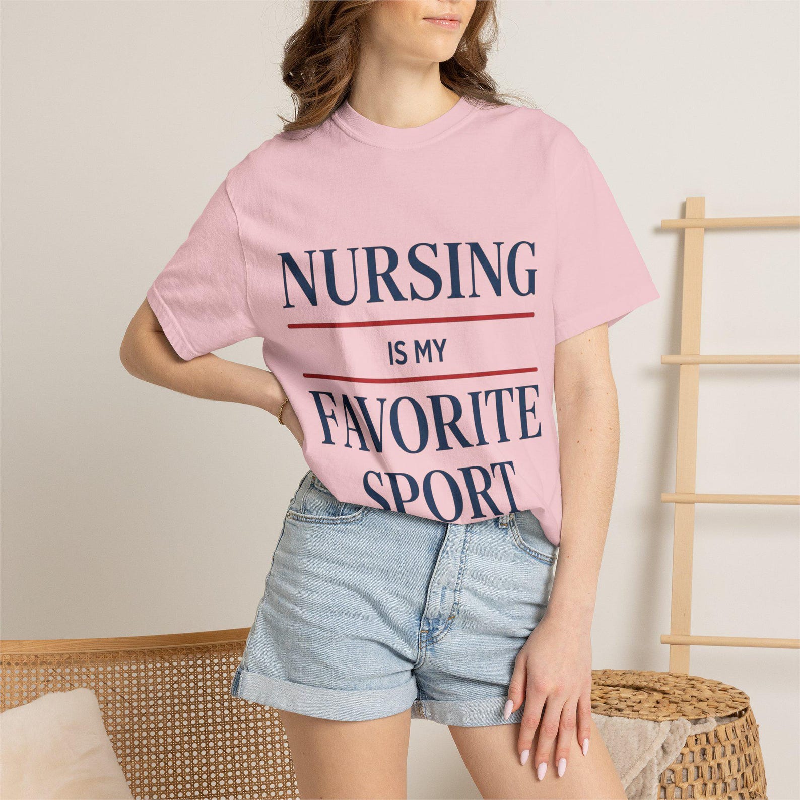 Nursing Is My Favorite Sport T-Shirt | Nurse Quote Tee L