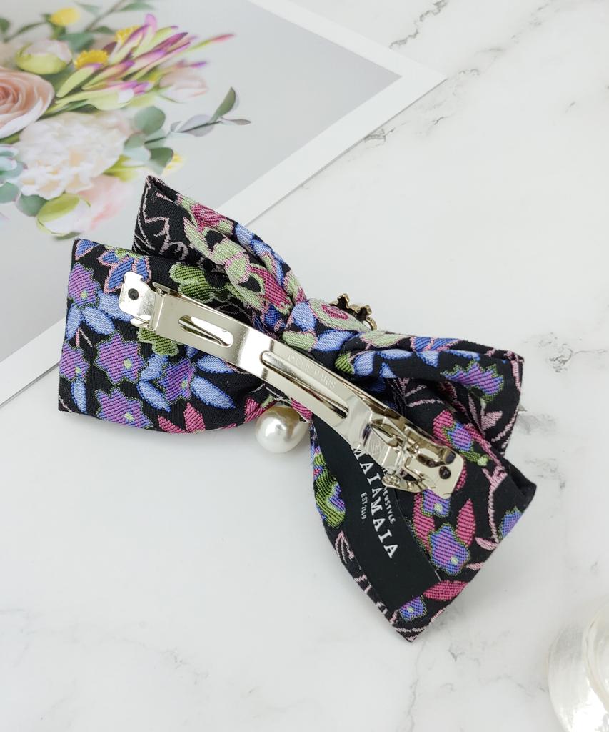 Maia Rose Jacquard Ribbon Pin Vs. Blue Purple