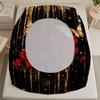 3pcs Red Black Soft Fitted Sheet Roses 3D Print Romantic Floral For Girls Couples 100% Polyester Flat Sheet With 2 Pillowcases