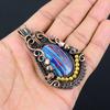 Rainbow Calcilica 999 Copper Wire Wrapped Pendant, Handmade Gemstone Pendant Jewelry, Gifts For Wife Brand New Pendant