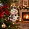 Seasonal Home Decorations Christmas Snowman Hanging Ornament, 2D Acrylic Lightweight Pendant, Fade Tree Embellishments Resistant Piece for Holiday