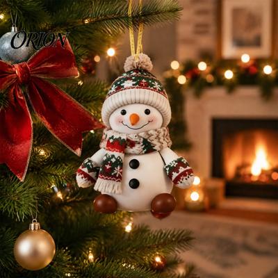 Seasonal Home Decorations Christmas Snowman Hanging Ornament, 2D Acrylic Lightweight Pendant, Fade Tree Embellishments Resistant Piece for Holiday