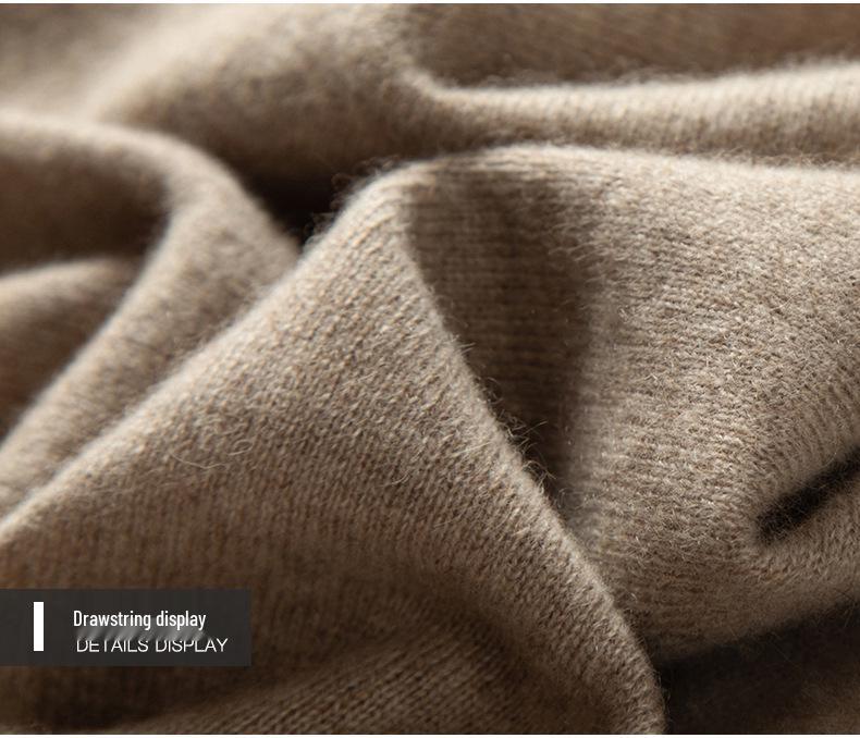 Men's 100% Pure Cashmere Pullover Sweater - Round Neck, Loose Fit, Thick & Warm for Autumn/Winter