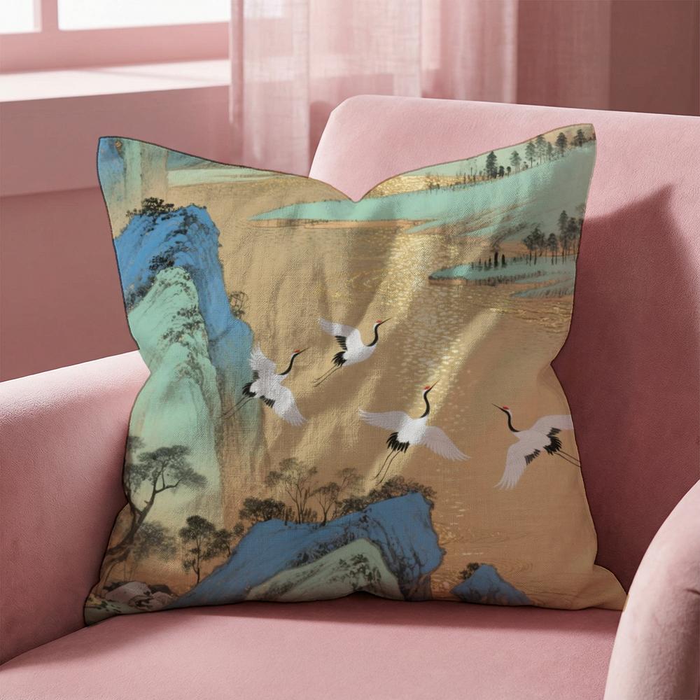 R-Żuraw szary POSZEWKA NA PODUSZKĘ Zwierzę Wielostronna Poszewka na Poduszkę do Domu i Samochodu - Dwustronna, Miękka i Trwała do Codziennego Użytku