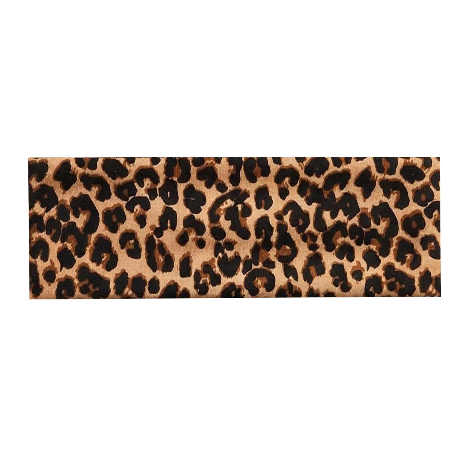 Leopard Print Wide Elastic Sports Headband - Sweat-Absorbing Yoga & Fitness Headband for Women