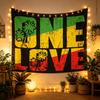One Love Letter Tapestry Hippie Decor for Home Bedroom Dorm Party Backdrop Outdoor Yard Multiple Sizes