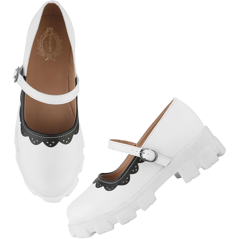 Shoetopia Round Toe White Mary Janes Bellies For Women & Girls /Eu38